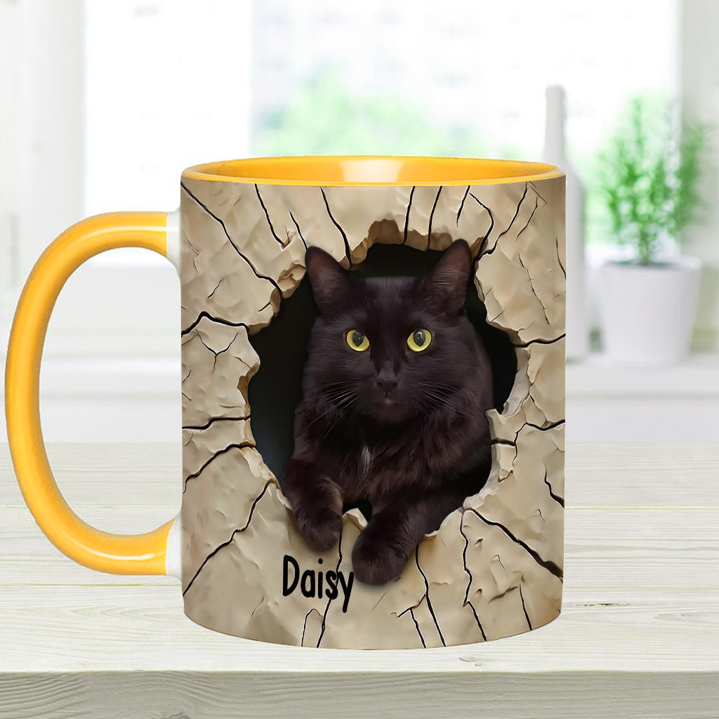 Love Black Cat - Personalized Black Cat Accent Mug