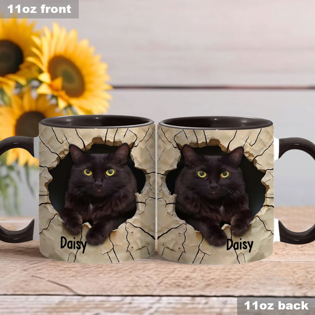 Love Black Cat - Personalized Black Cat Accent Mug