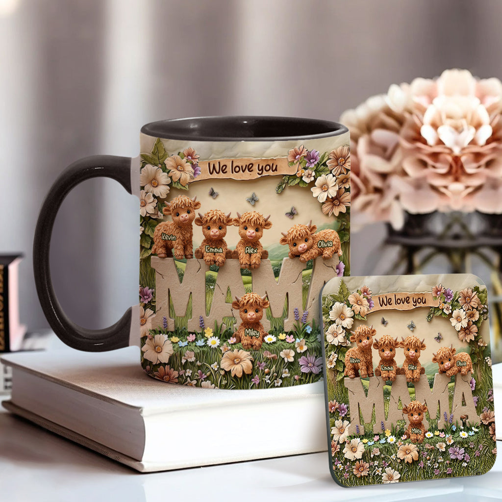 Cute Highland Cow Mama - Personalized Mother Accent Mug