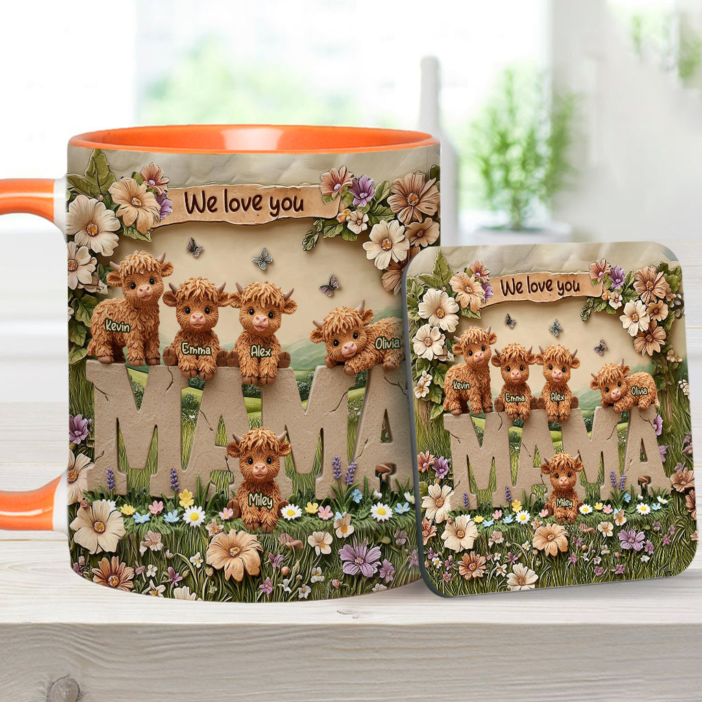 Cute Highland Cow Mama - Personalized Mother Accent Mug