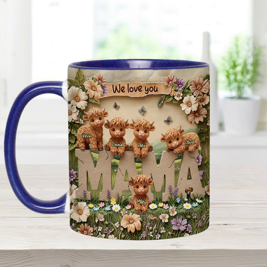 Cute Highland Cow Mama - Personalized Mother Accent Mug