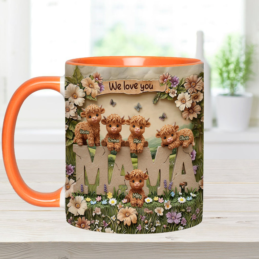 Cute Highland Cow Mama - Personalized Mother Accent Mug