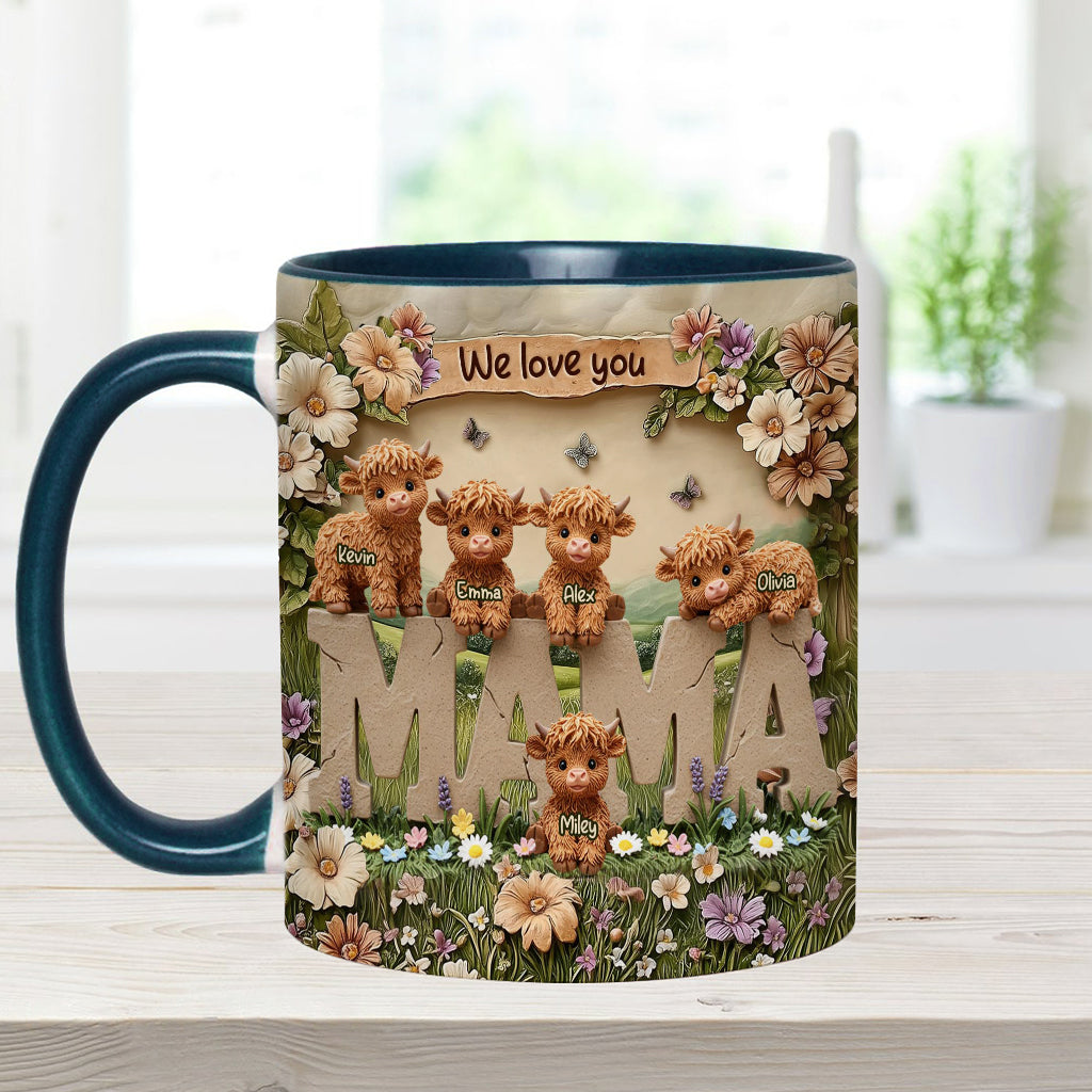 Cute Highland Cow Mama - Personalized Mother Accent Mug
