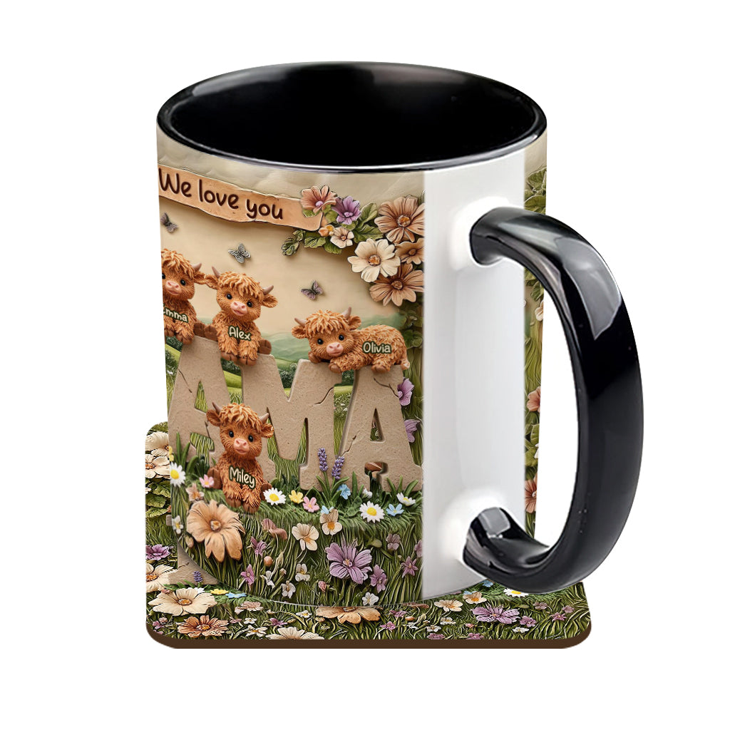Cute Highland Cow Mama - Personalized Mother Accent Mug