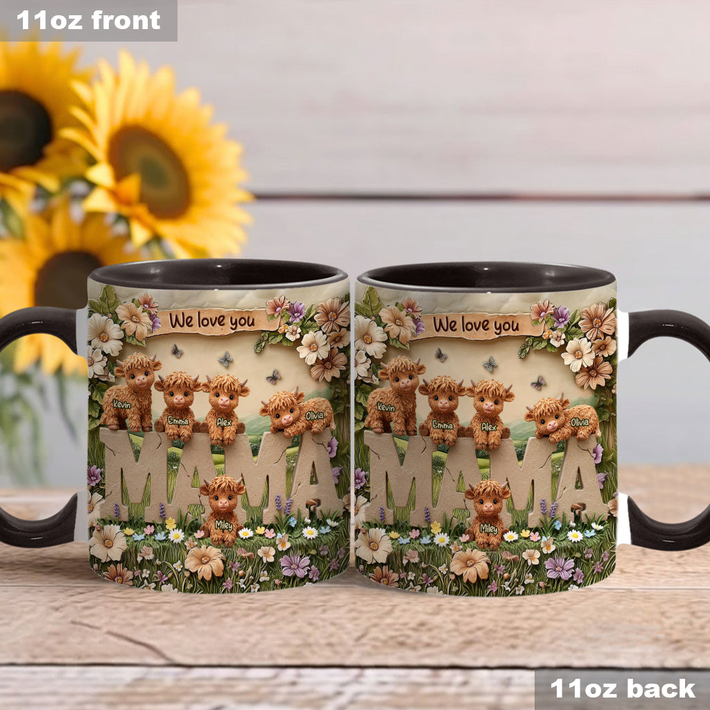 Cute Highland Cow Mama - Personalized Mother Accent Mug