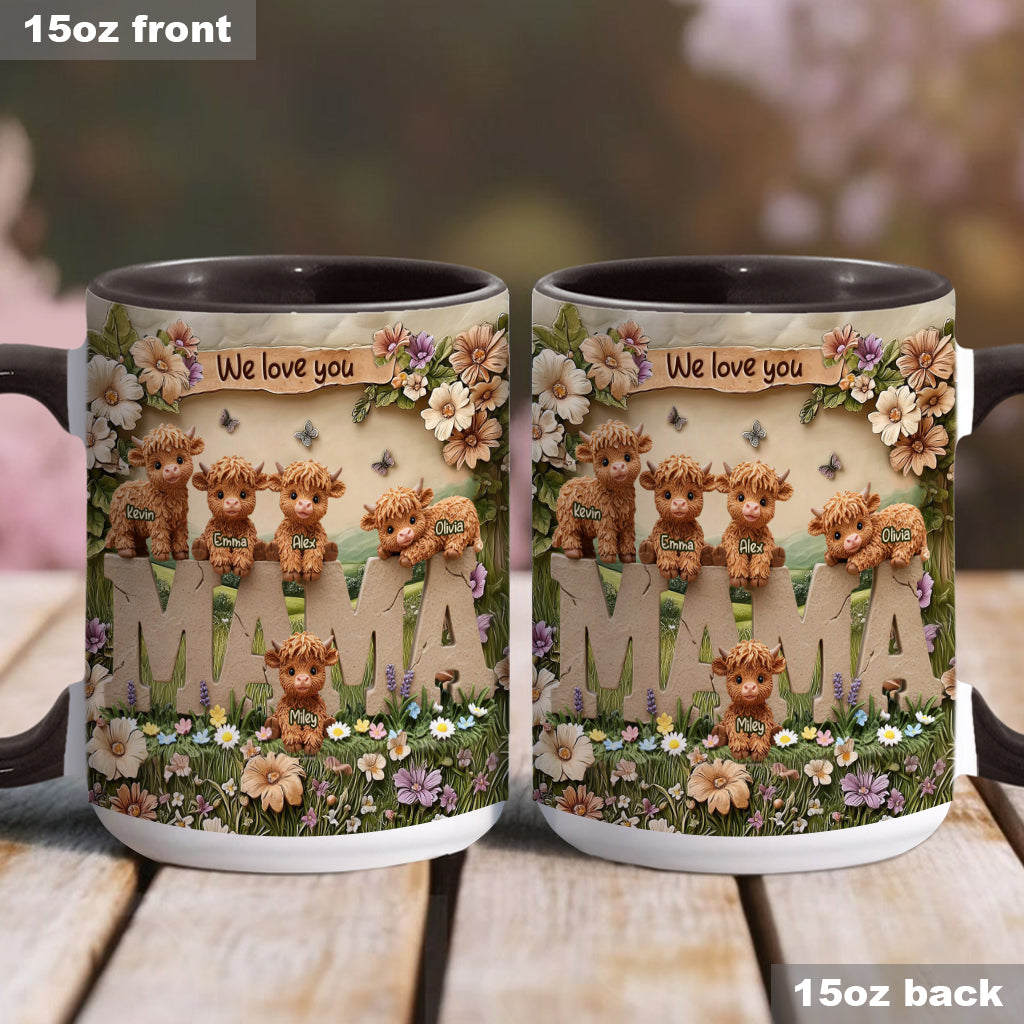 Cute Highland Cow Mama - Personalized Mother Accent Mug