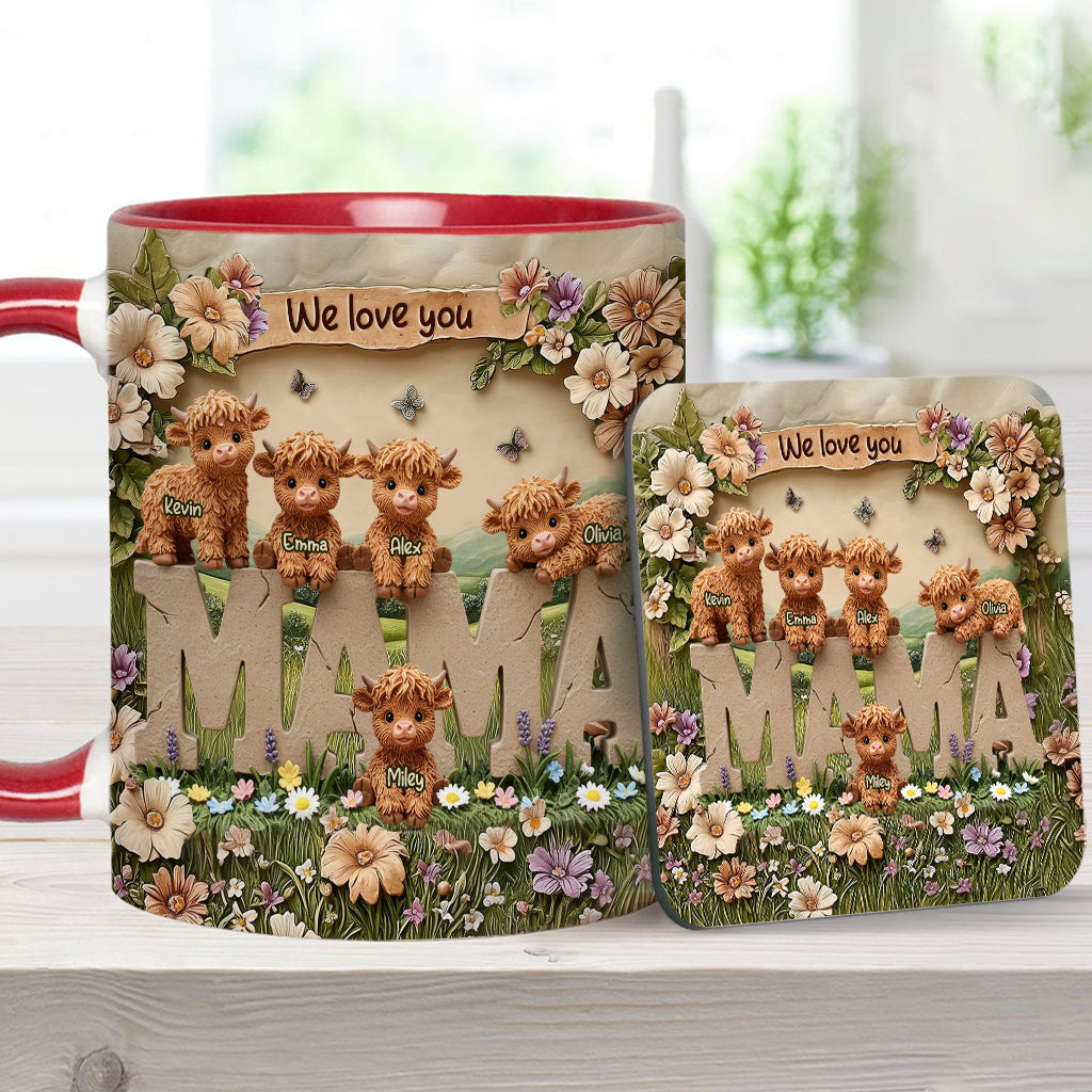 Cute Highland Cow Mama - Personalized Mother Accent Mug