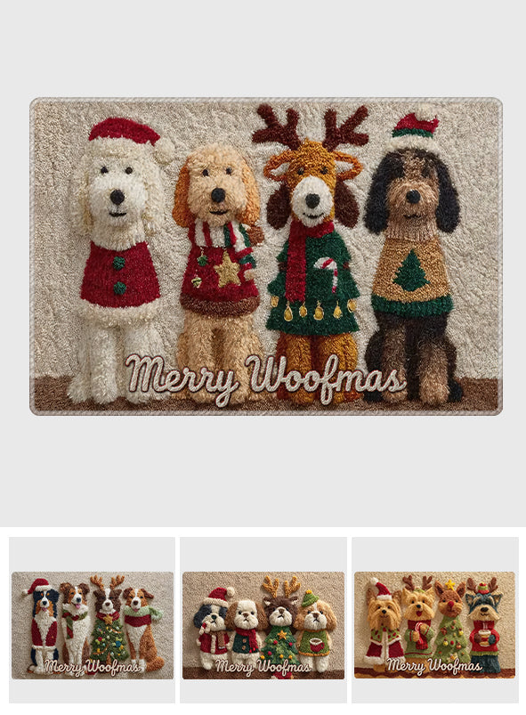Tapis de Noël personnalisé pour chien - Tapis antidérapant à motif chien