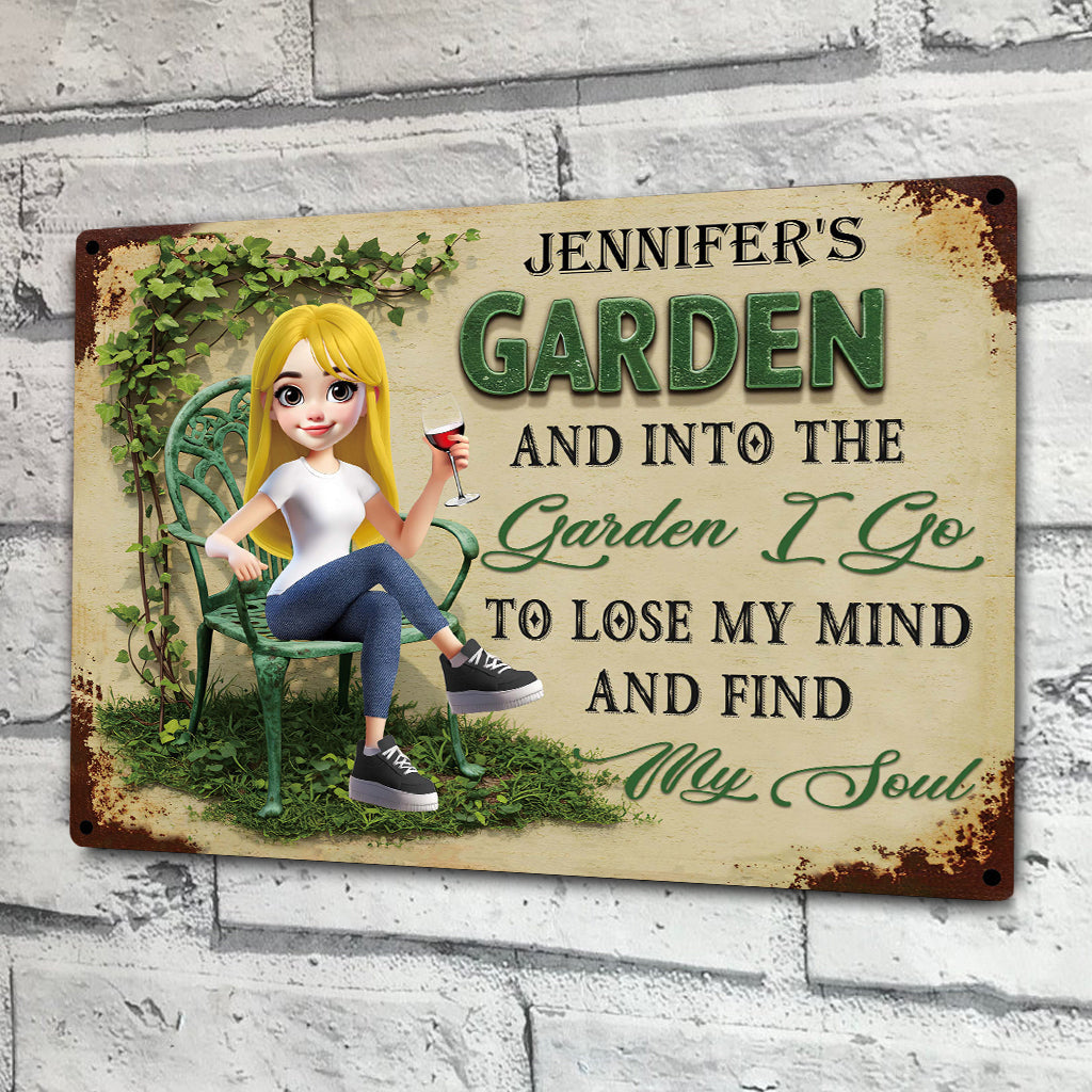 And Into The Garden I Go To Lose My Mind And Find My Soul - Personalized Graduation Rectangle Metal Sign