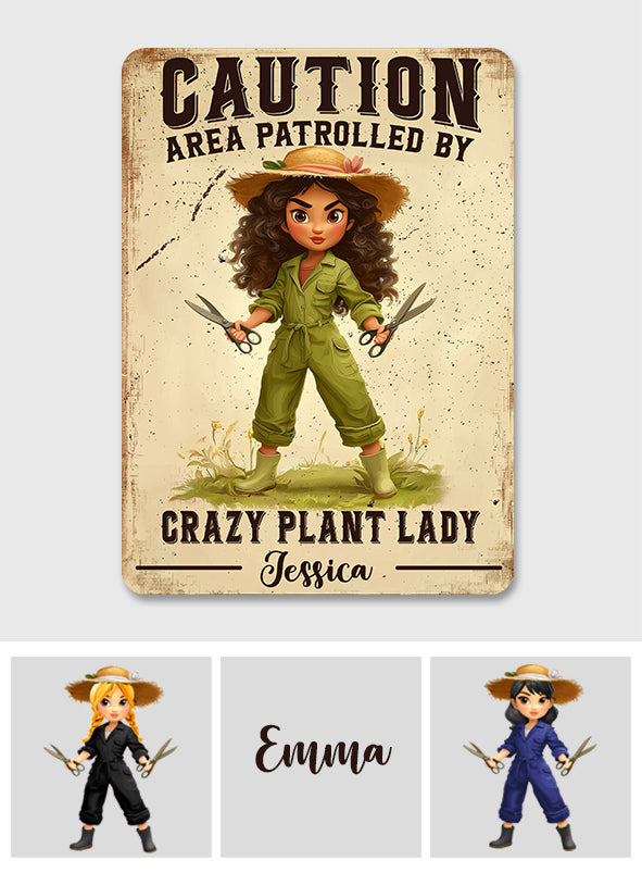 Crazy Plant Lady - Personalized Gardening Rectangle Metal Sign