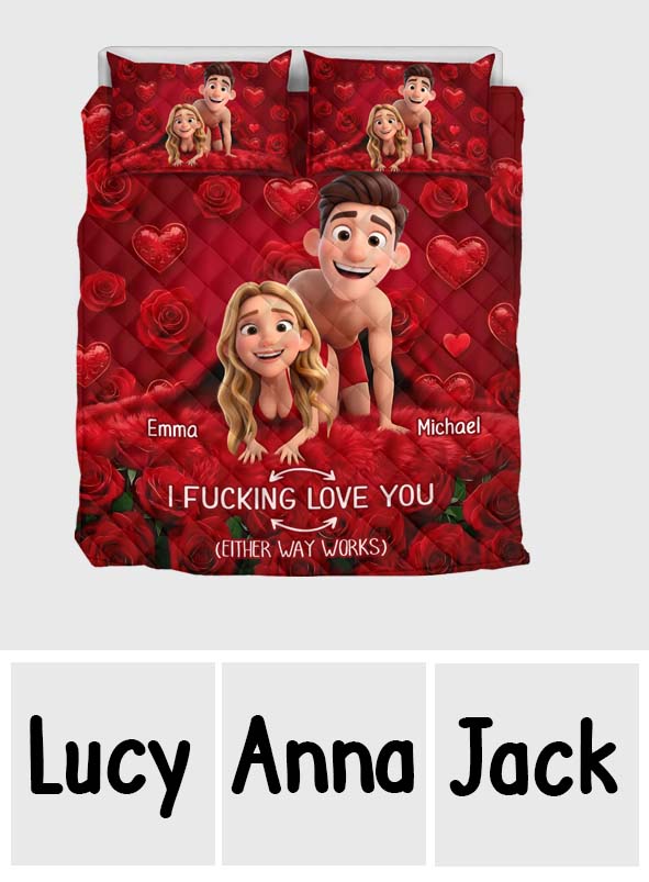 Funny Gift For Couple - Personalized Couple Quilt Set