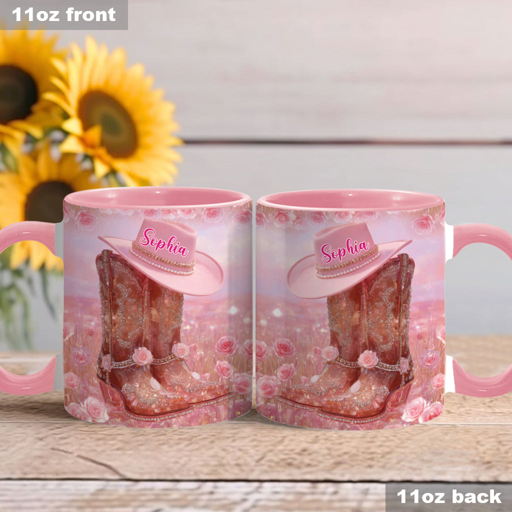 Floral Cowgirl - Personalized Cowgirl Accent Mug