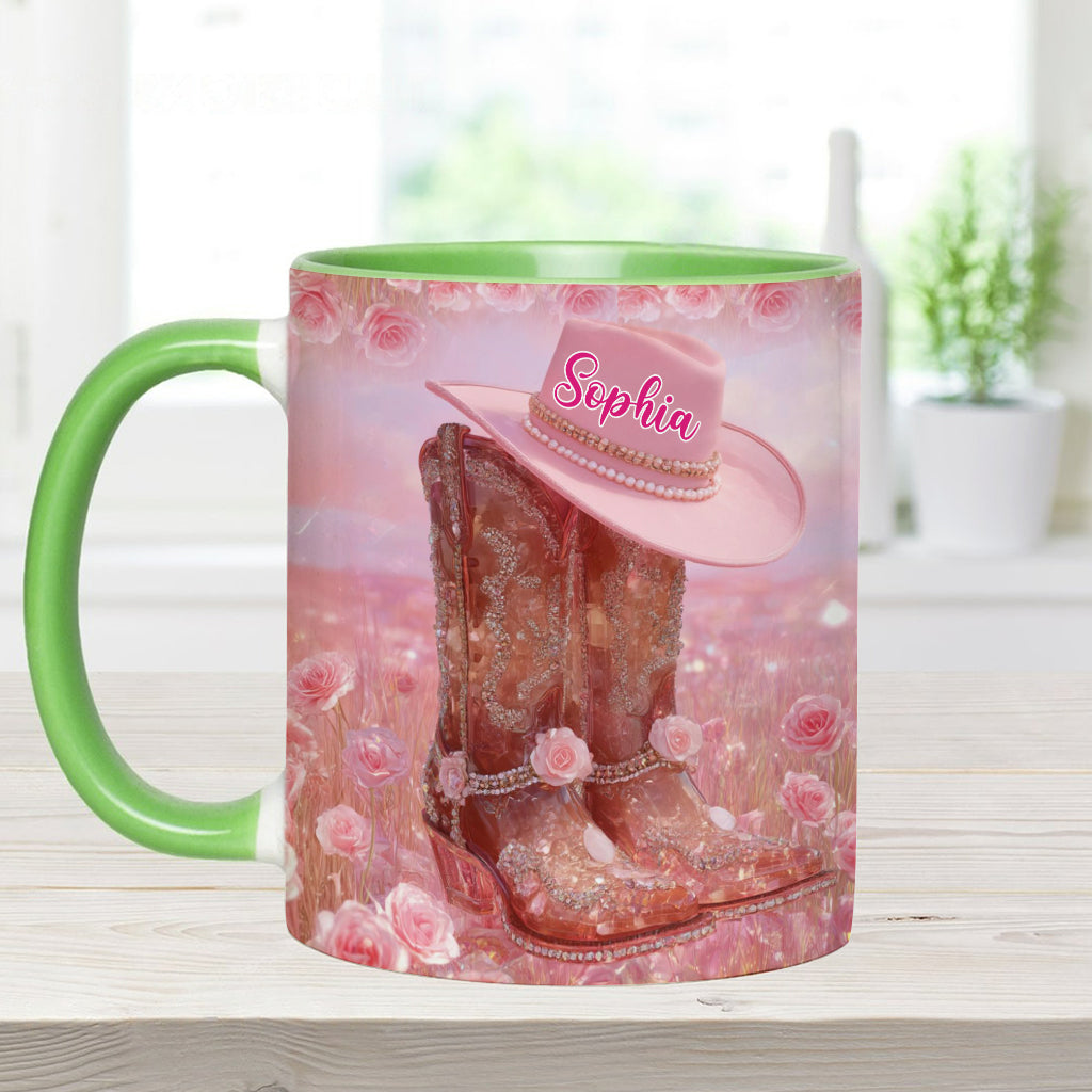 Floral Cowgirl - Personalized Cowgirl Accent Mug