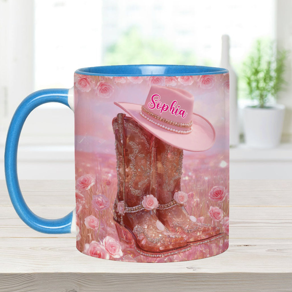 Floral Cowgirl - Personalized Cowgirl Accent Mug