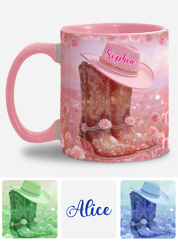 Floral Cowgirl - Personalized Cowgirl Accent Mug