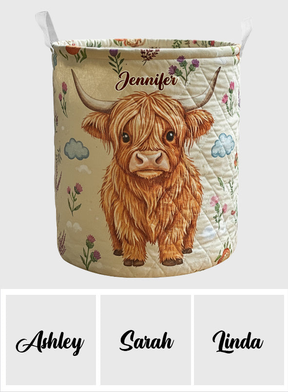 Cute Highland Cow - Personalized Highland Cow Storage Basket