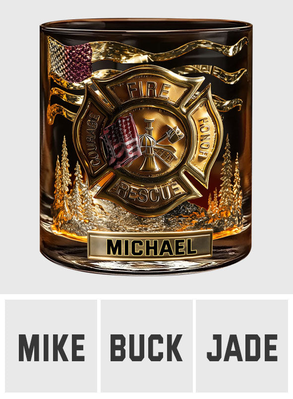 Strong Firefighter - Personalized Firefighter Whiskey Glass