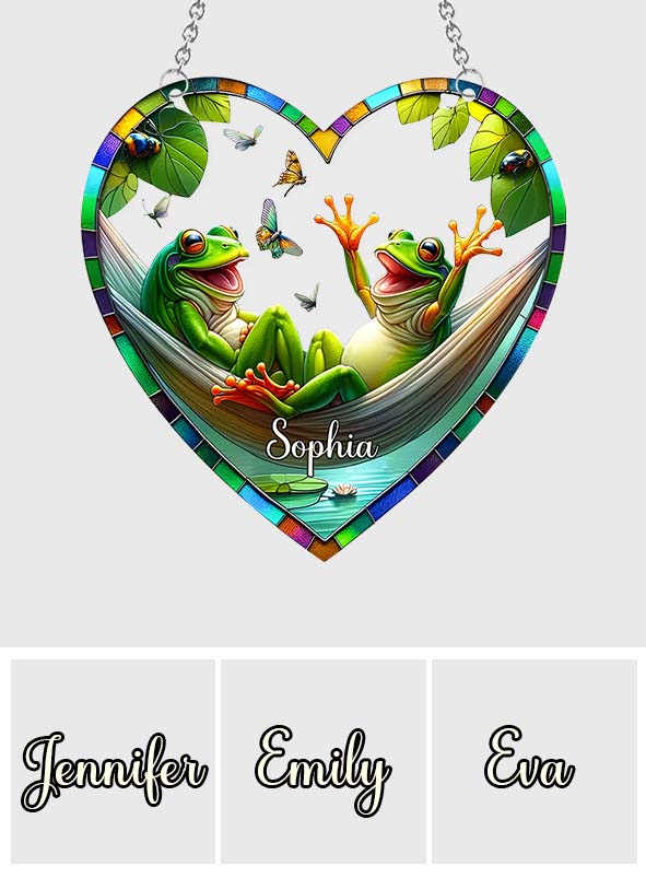 Love Frogs - Personalized Frog Window Hanging Suncatcher Ornament