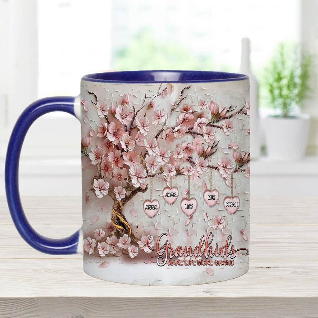 Grandkids Make Life More Grand - Personalized Grandma Accent Mug