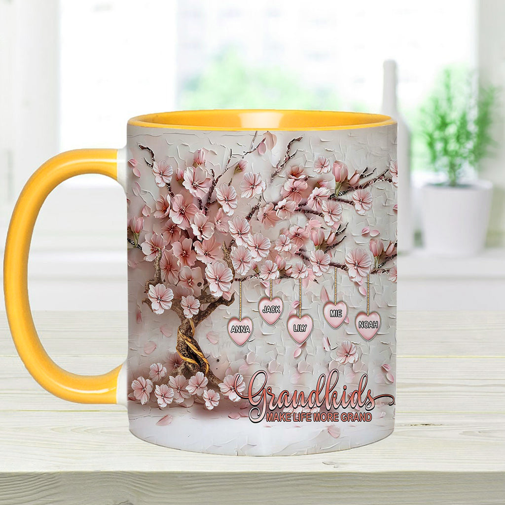 Grandkids Make Life More Grand - Personalized Grandma Accent Mug