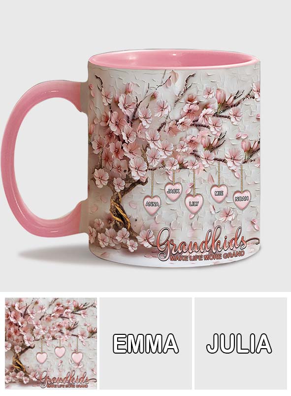 Grandkids Make Life More Grand - Personalized Grandma Accent Mug