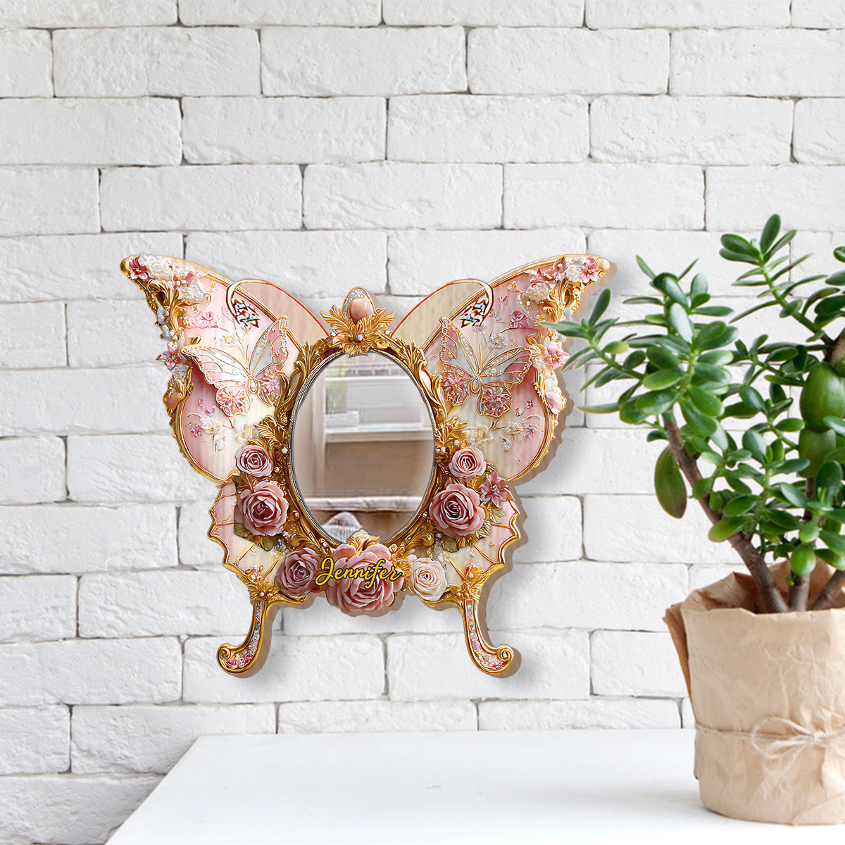 Fairy Butterfly - Personalized Butterfly Wall Hanging Mirror