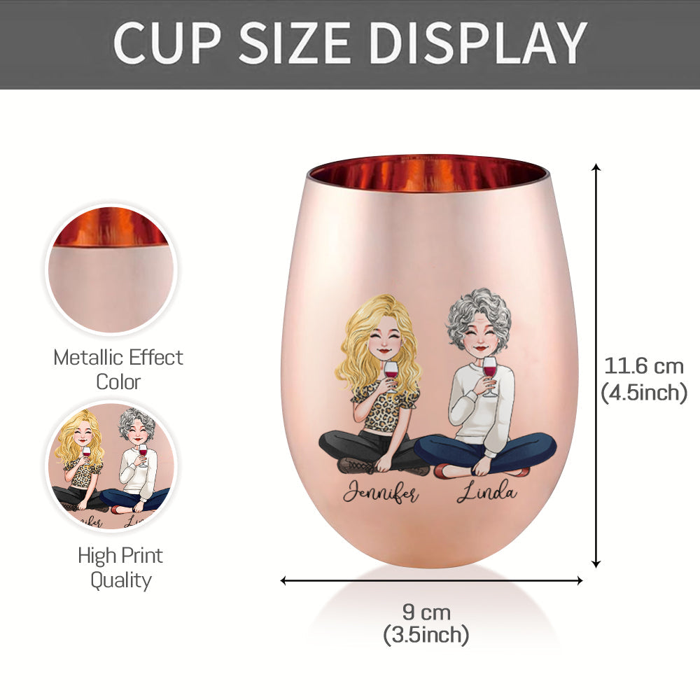 Of All The Vaginas In The World - Personalized Mother Metallic Wine Glass