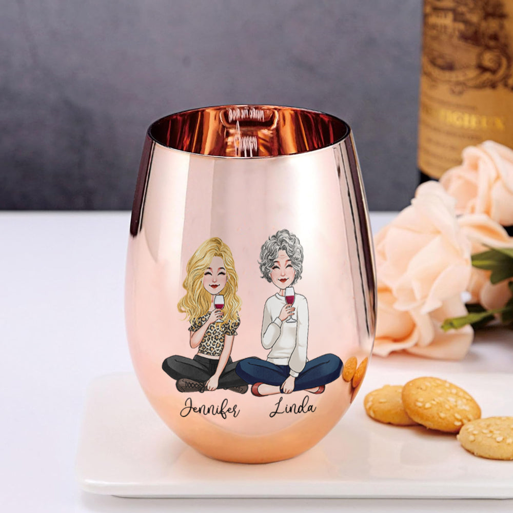 Of All The Vaginas In The World - Personalized Mother Metallic Wine Glass