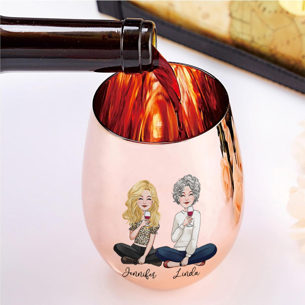 Of All The Vaginas In The World - Personalized Mother Metallic Wine Glass