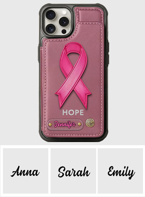 Hope - Personalized Breast Cancer Awareness Wallet Phone Case