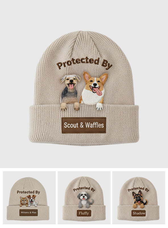 Loved And Protected By Furry Friends - Personalized Dog Beanie Hat