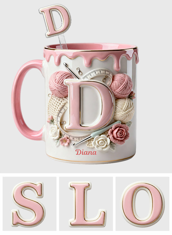 Ensemble de crochet personnalisé Love Crochet - Mug décoratif avec agitateurs en acrylique