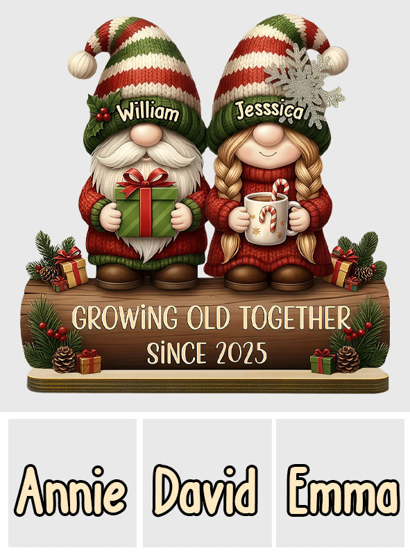 Custom Couple Growing Old Together Plaque, Christmas Decor - Personalized Couple Custom Shaped Acrylic Plaque
