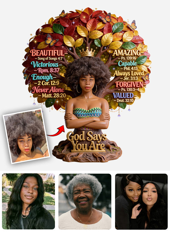 God Says You Are, Black History Month - Personalized African American Custom Shaped Acrylic Plaque