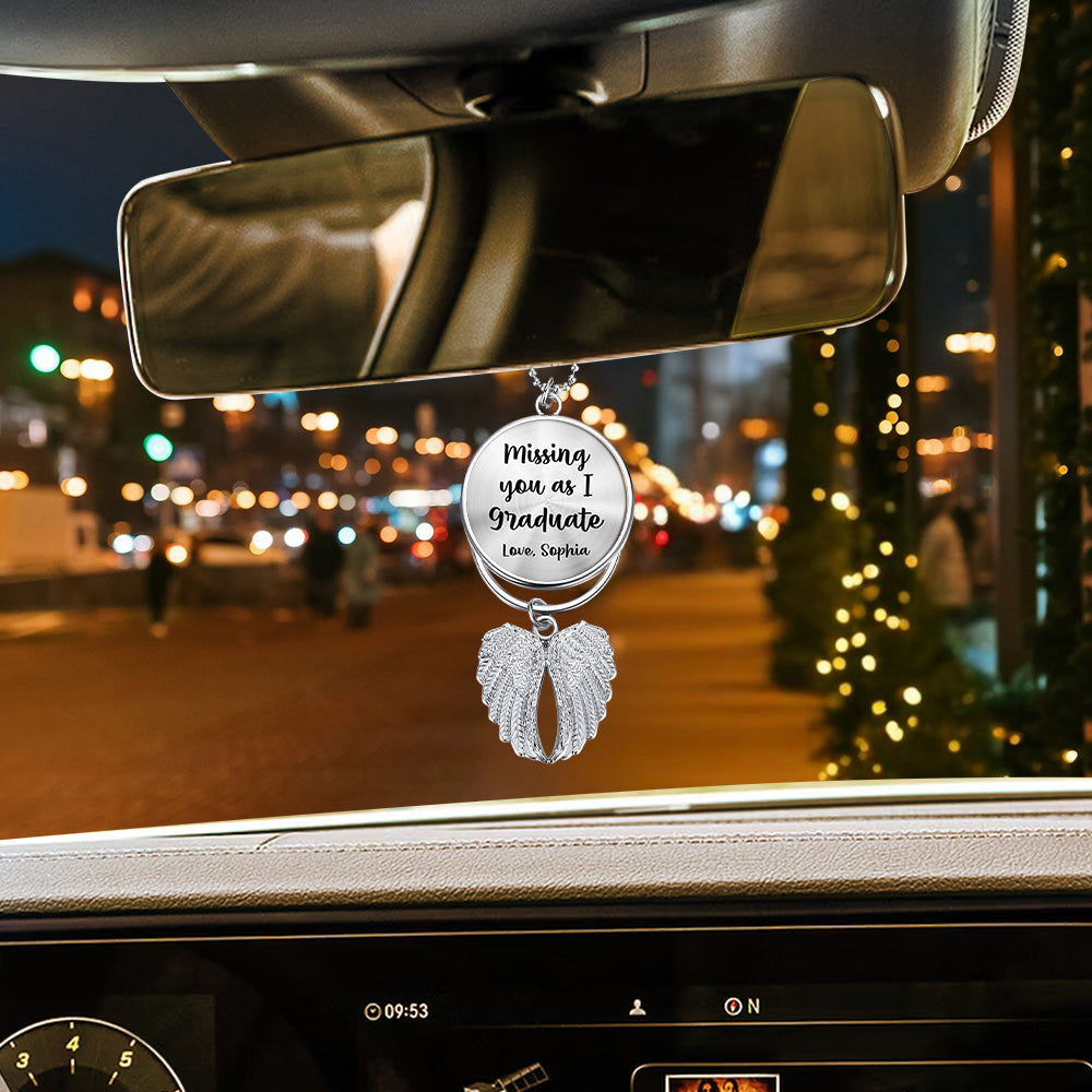 Graduation Hat Tassel Charm - Personalized Graduation Wings Ornament