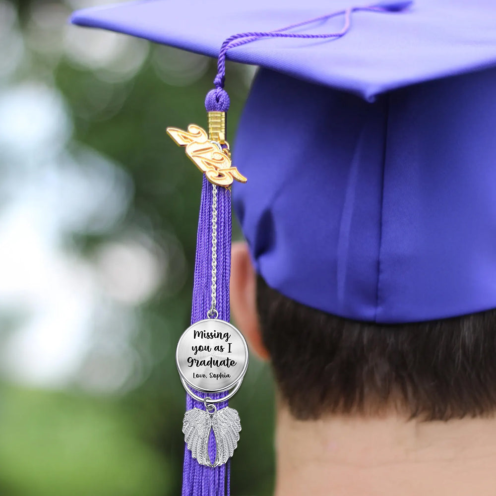 Graduation Hat Tassel Charm - Personalized Graduation Wings Ornament