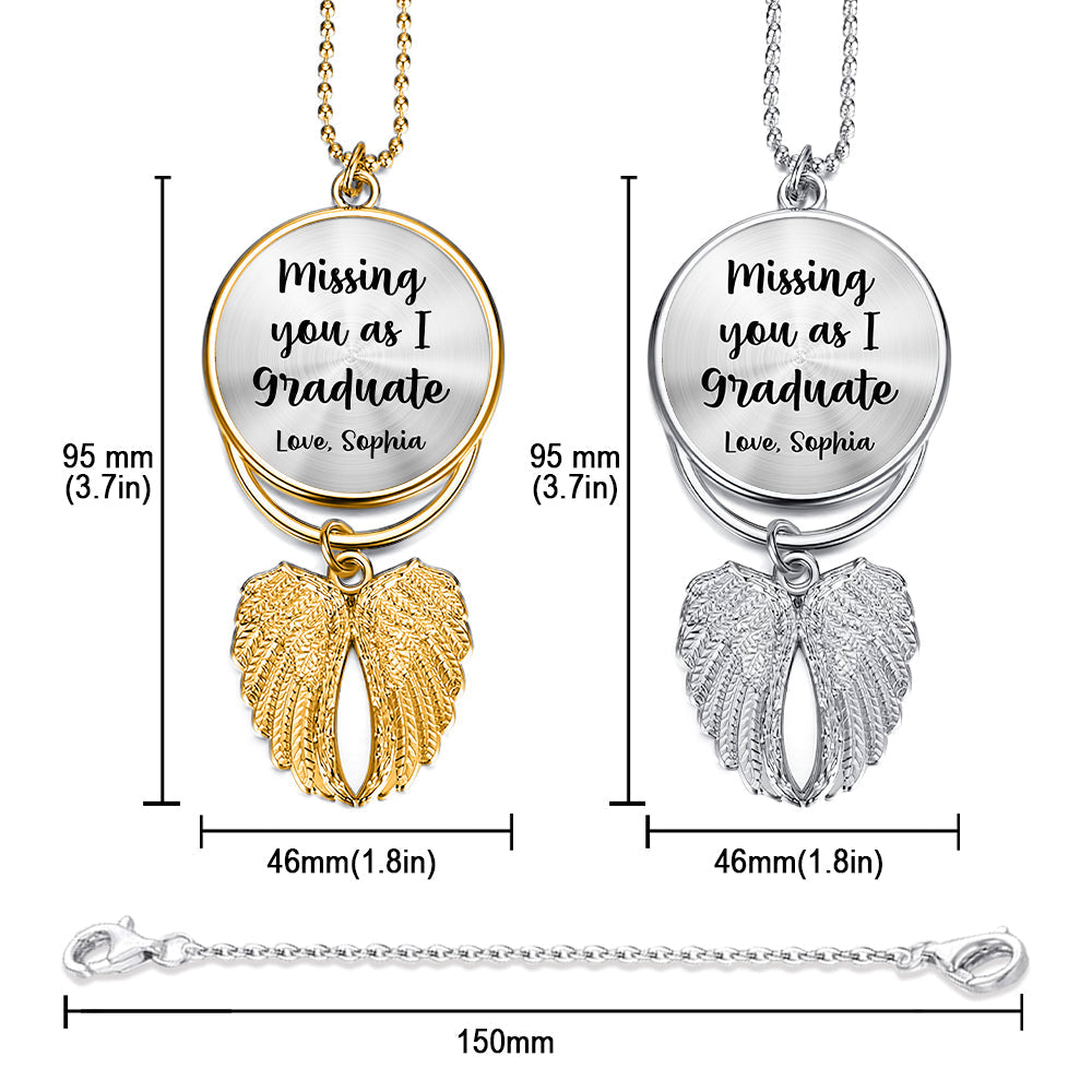 Graduation Hat Tassel Charm - Personalized Graduation Wings Ornament