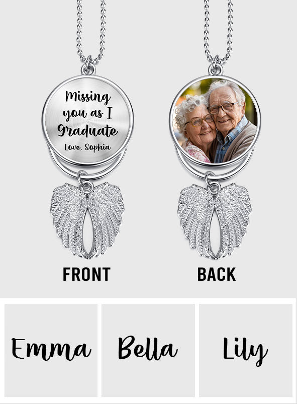 Graduation Hat Tassel Charm - Personalized Graduation Wings Ornament