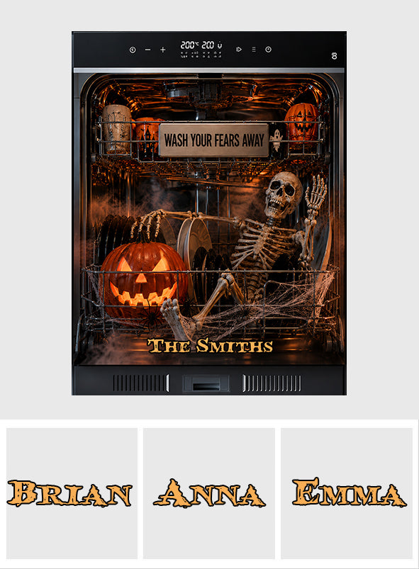 Wash Your Fears Away - Personalized Skull Dishwasher Cover