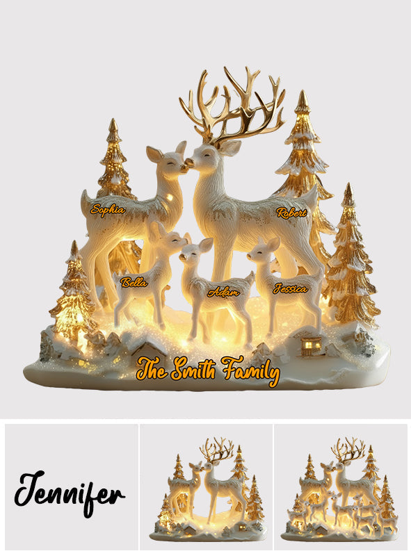 Family Will Always Connected By Heart - Personalized Family Custom Shaped Acrylic Plaque