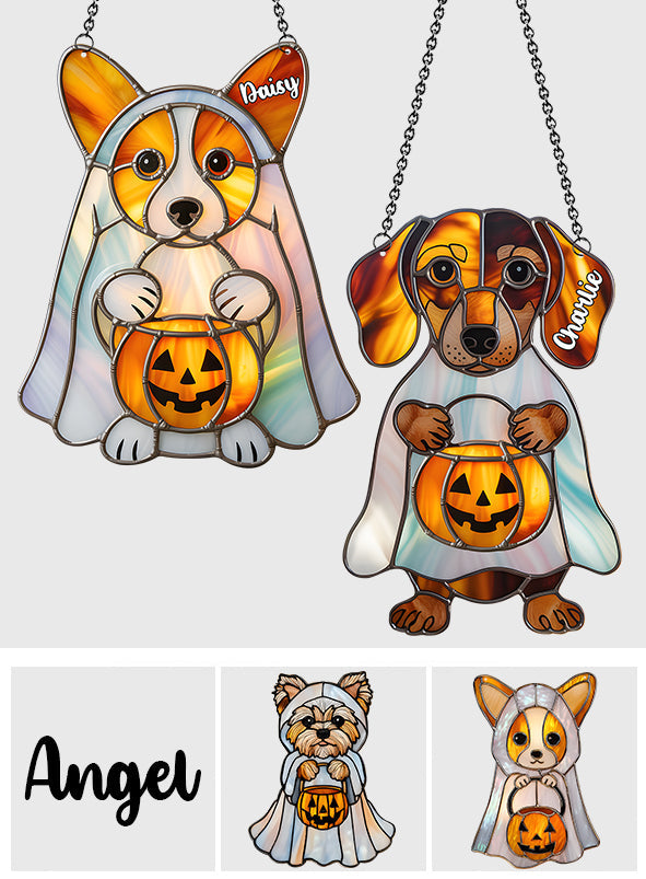 Hello Fall - Personalized Dog Window Hanging Suncatcher Ornament