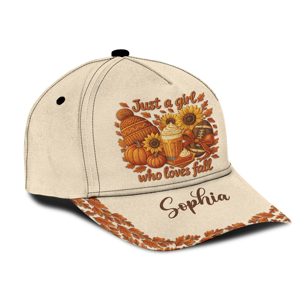 Just A Girl Who Loves Fall - Personalized Autumn Classic Cap