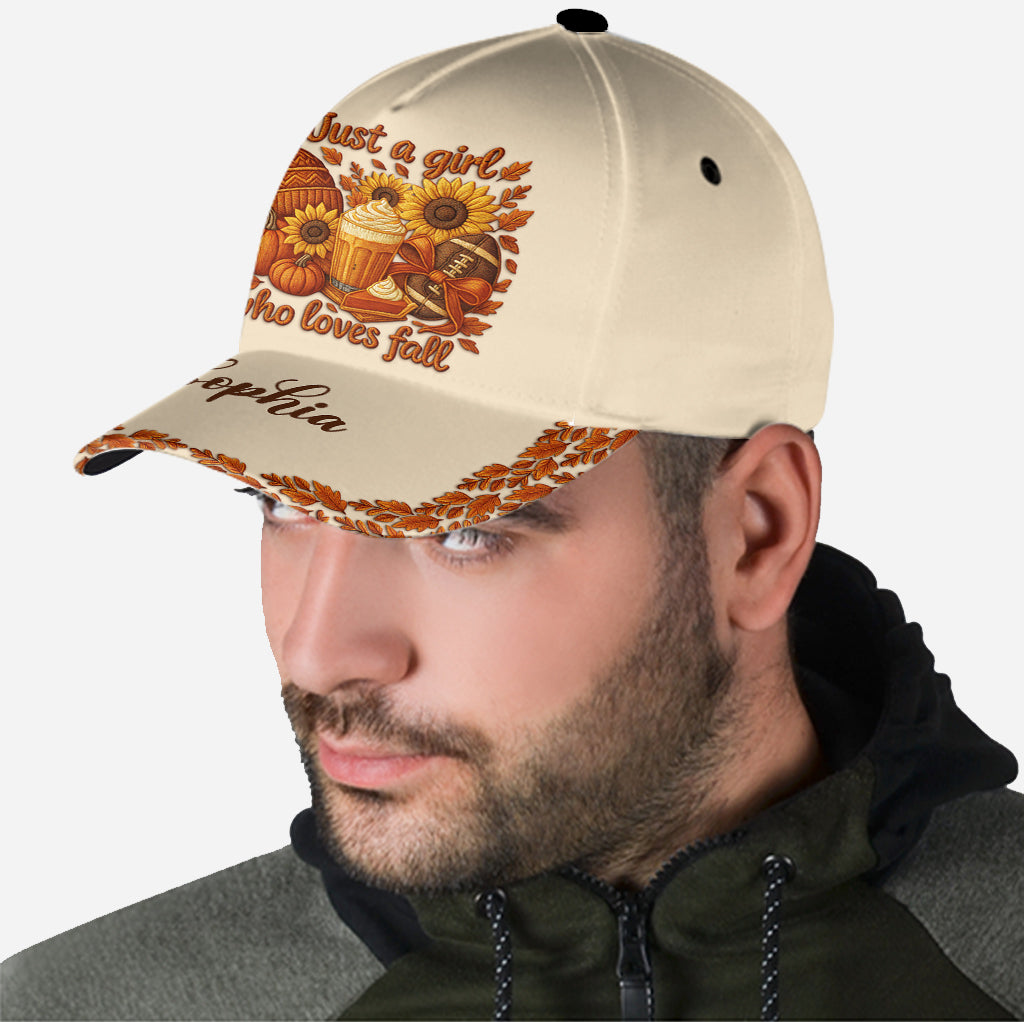 Just A Girl Who Loves Fall - Personalized Autumn Classic Cap
