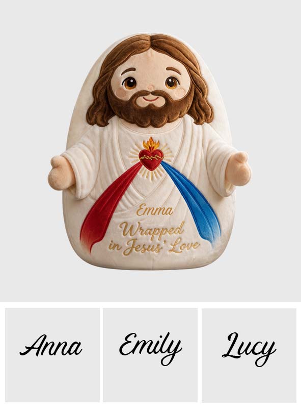 Wrapped in Jesus' Love - Personalized Christian Premium Faux Fur Pillow