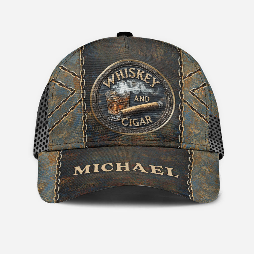 Whiskey And Cigar - Personalized Whisky Classic Cap