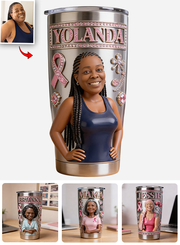 Unterstützen Sie das Bewusstsein für Brustkrebs - Personalisierter Brustkrebs-Tumbler