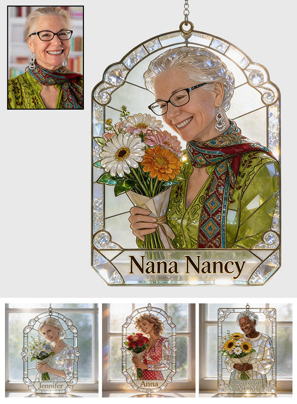 Mom Grandma Garden - Personalized Mother Window Hanging Suncatcher Ornament