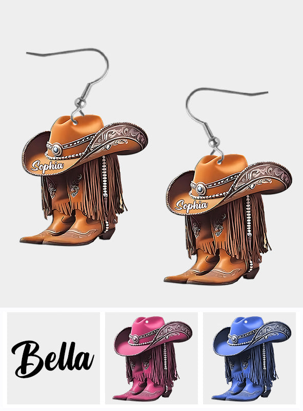 Cowgirl Boots - Personalized Cowgirl Earrings