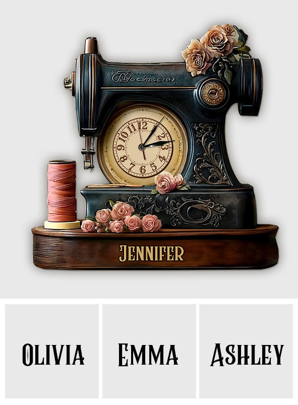 L'heure de la couture - Horloge murale lumineuse LED personnalisée pour la couture