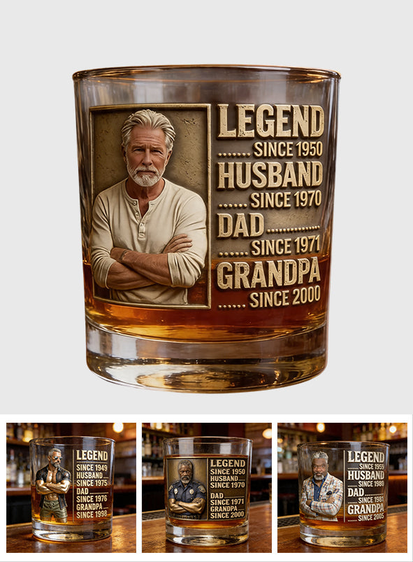 Légende Mari Papa Papi - Verre à Whisky Personnalisé